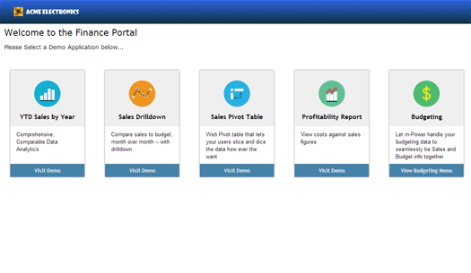 A financial reporting portal offers simple access to financial data