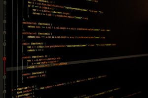 Code on a screen