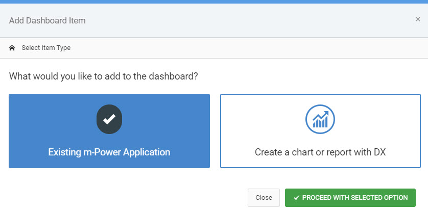 Click to enlarge image Adding content to dashboard