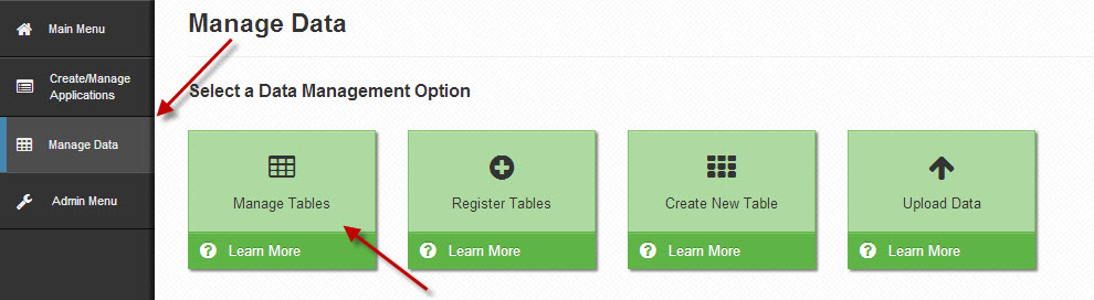 Manage Tables