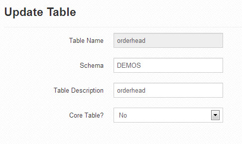 Manage Table Info