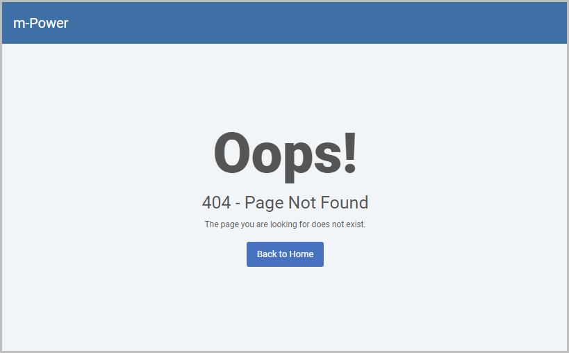 Default m-Power 404 error
